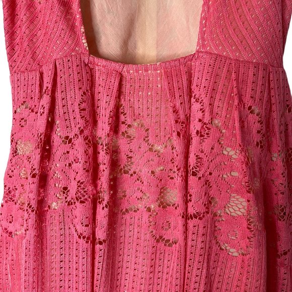 Free People|Womens|Fit & Flare Mini Dress|Size 2|Coral|Full Lace| Lined - Picture 13 of 15